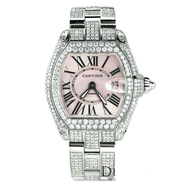  Cartier Roadster Quartz 31mm Steel ~7TCW Diamond Watch </h1> 
