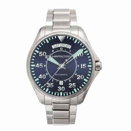  Hamilton Khaki Pilot Day Date H64615145 - Khaki Aviation Automatic Blue Dial Stainless Steel Men's Watch </h1> 