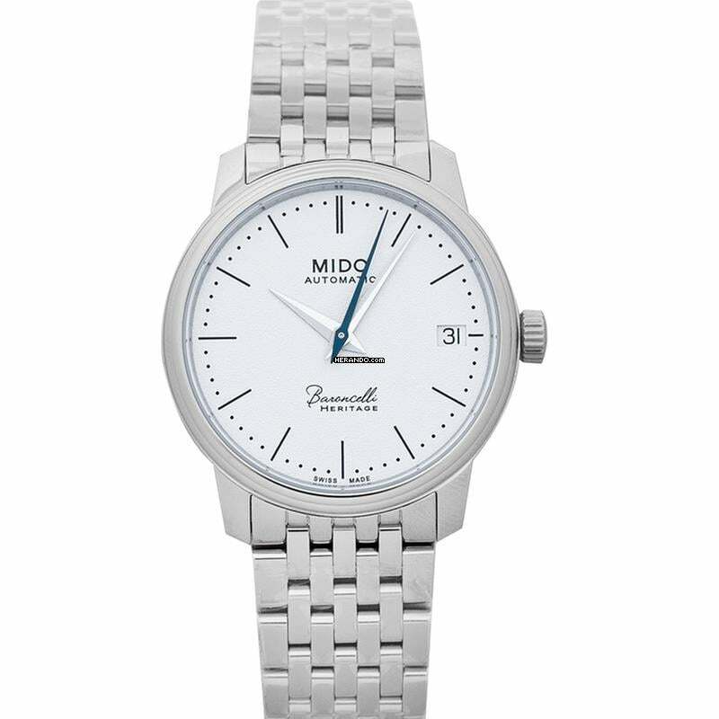  Mido Baroncelli M027.207.11.010.00 - Baroncelli Heritage Lady Automatic White Dial Watch </h1> 