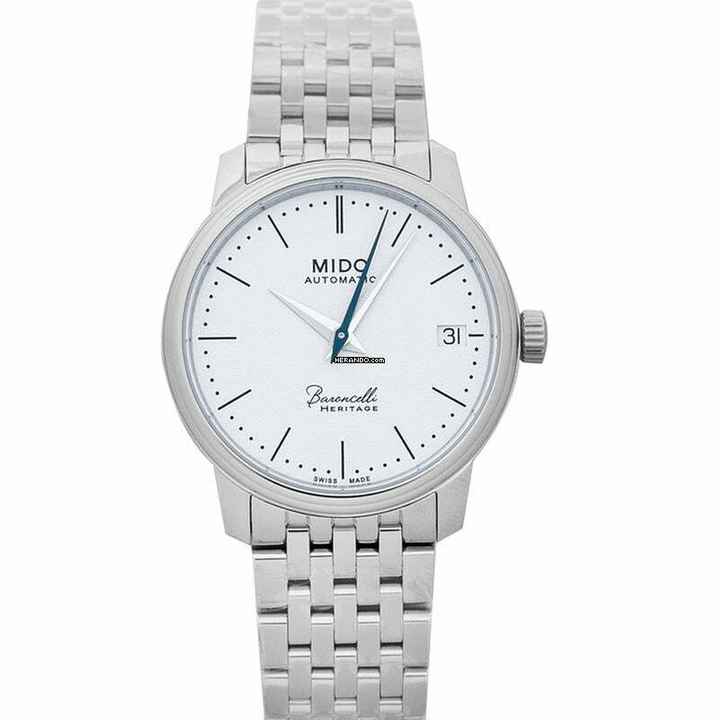  Mido Baroncelli M027.207.11.010.00 - Baroncelli Heritage Lady Automatic White Dial Watch </h1> 