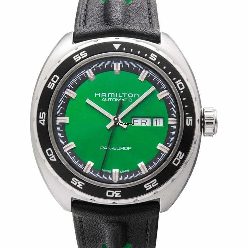 Hamilton Pan Europ H35415761 - American Classic Automatic Green Dial Stainless Steel Men's Watch </h1>