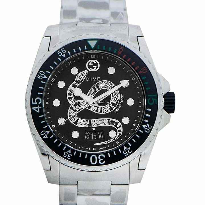  Gucci Dive YA136218 - Dive Quartz Black Dial Men's Watch </h1> 