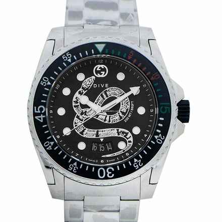  Gucci Dive YA136218 - Dive Quartz Black Dial Men's Watch </h1> 