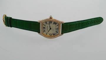 Thumbnail von Cartier Tortue 18 Karat Rosegold Tortue XL Herrenuhr Handaufzug mit original Brillant Besatz 34 x 43 mm </h1>
