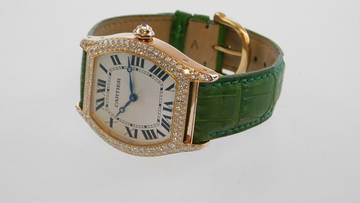 Thumbnail von Cartier Tortue 18 Karat Rosegold Tortue XL Herrenuhr Handaufzug mit original Brillant Besatz 34 x 43 mm </h1>