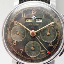 Thumbnail von Marvin Military WW2 Chronograph Vollkalender Vintage Valjoux 72c very rare </h1>