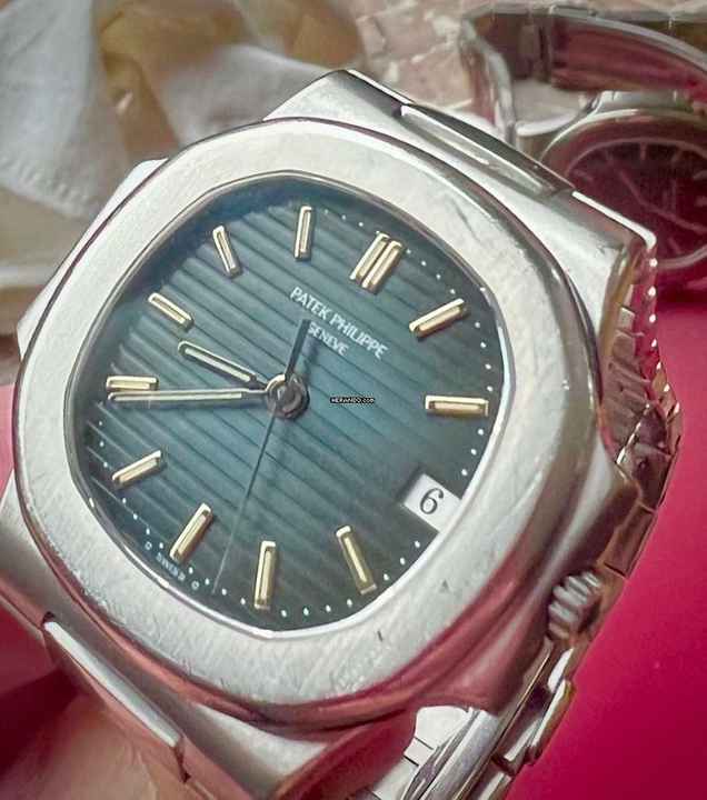  Patek Philippe Nautilus 3800/1 Nautilus Stahl Blue Box + Papiere aus Erstbesitz Wempe 1995-Verfügbar Full-Set-Aus 1 Besitz ! Unpoliert !!! 