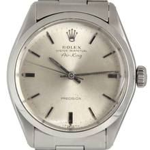 Thumbnail von Rolex Air King 5500 Oyster Perpetual silver dial Full Set 1982’s </h1>