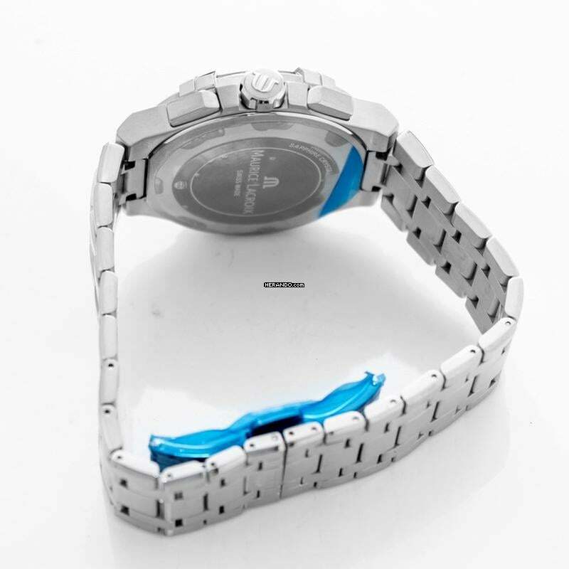 Thumbnail von Maurice Lacroix AIKON AI1018-SS002-430-1 - Aikon Quartz Blue Sun Brushed Dial Steel Men's Watch </h1>