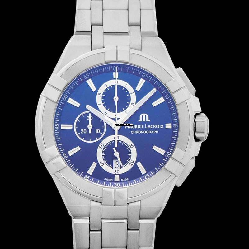 Thumbnail von Maurice Lacroix AIKON AI1018-SS002-430-1 - Aikon Quartz Blue Sun Brushed Dial Steel Men's Watch </h1>