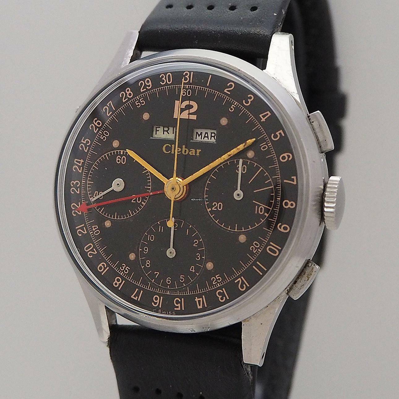  Clebar Vintage Vollkalender Chronograph Valjoux 72c </h1> 