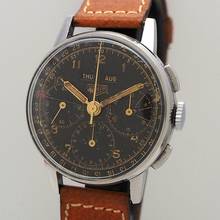 Thumbnail von Heuer Vollkalender Chronograph Vintage Valjoux 72c </h1>