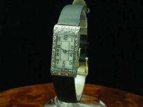 Thumbnail von Art Deko Damenuhr A.t.p. 18kt 750 Weißgold Gold Diamanten Diamant Besatz Antik </h1>