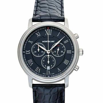  Montblanc Tradition 117047 - Tradition Quartz Black Dial Stainless Steel Men's Watch </h1> 