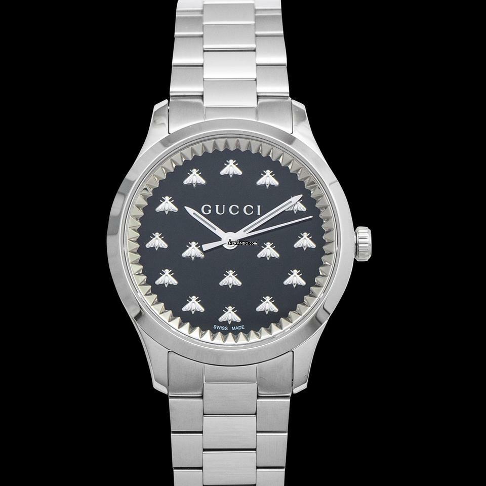 Thumbnail von Gucci G-Timeless YA1265034 - G-Timeless Quartz Black Dial Stainless Steel Ladies Watch </h1>