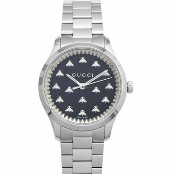  Gucci G-Timeless YA1265034 - G-Timeless Quartz Black Dial Stainless Steel Ladies Watch </h1> 