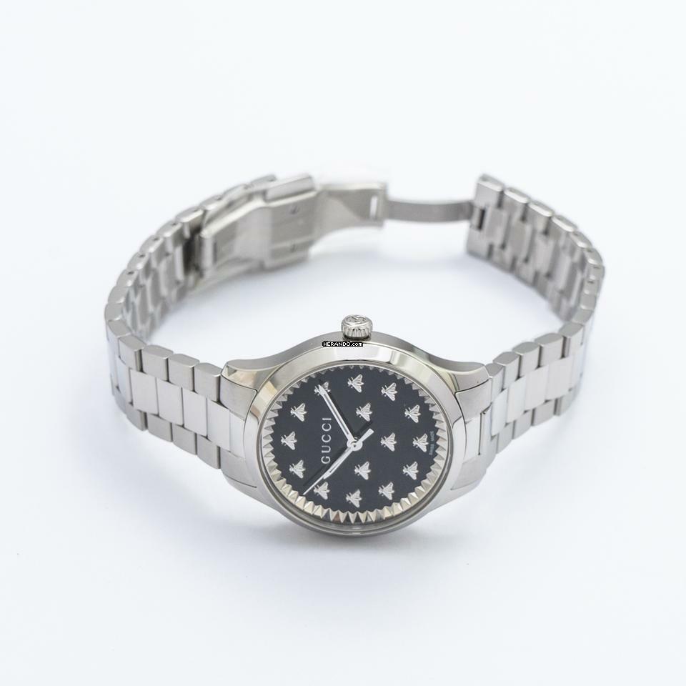 Thumbnail von Gucci G-Timeless YA1265034 - G-Timeless Quartz Black Dial Stainless Steel Ladies Watch </h1>