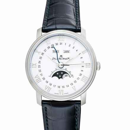  Blancpain Villeret Quantième Complet 6654-1127-55B - Villeret Quantième Complet 40mm Stainless Steel / White </h1> 