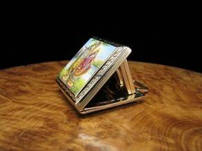 Thumbnail von Ebel 9kt 375 Gold Reiseuhr Klappuhr Taschenuhr Carré Form </h1>