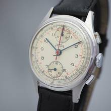 Thumbnail von Telda Chronograph Vintage Stahl Leder Venus 170 top </h1>