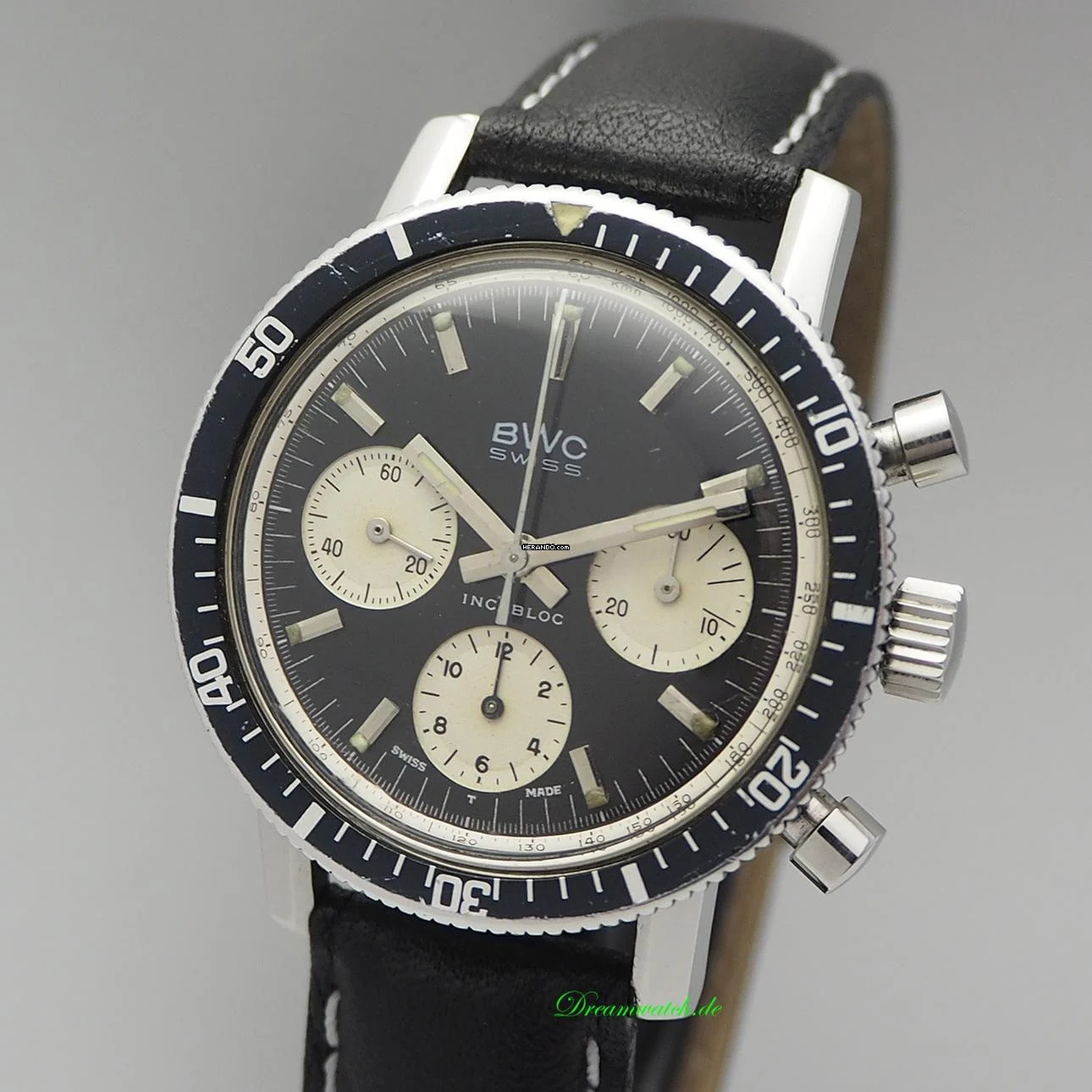 BWC-Swiss Vintage Chronograph Valjoux 72 Panda very rare
