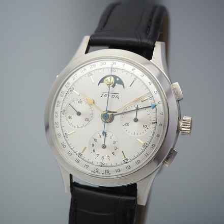  Telda Chronograph Moonphase Vintage Limited Edition 130 , Silber 925 Venus 187 ULTRA Rare </h1> 