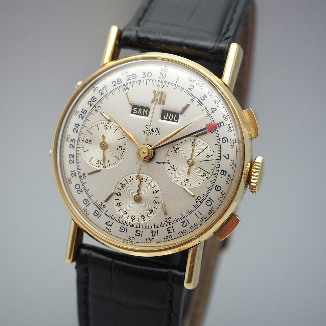 Solvil Chronograph Vintage Valjoux 72C Gold 18k/750 </h1>