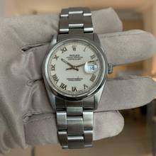 Thumbnail von Rolex Datejust 36 16200 Ivory Roman dial Full Set 1991’s </h1>
