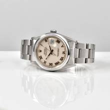 Thumbnail von Rolex Datejust 36 16200 Ivory Roman dial Full Set 1991’s </h1>