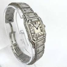 Thumbnail von Cartier Santos Galbée 24mm Quartz Steel 6.60TCW Diamond Watch </h1>