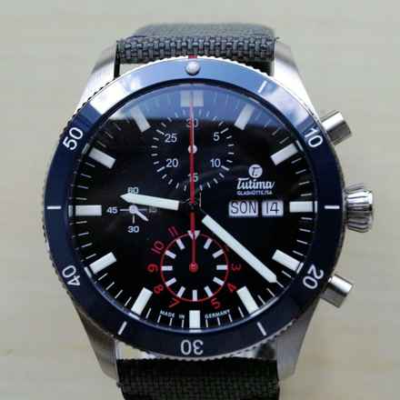  Tutima Grand Flieger Airport NEW Grand Flieger Airport Chronograph Blue FULL SET 