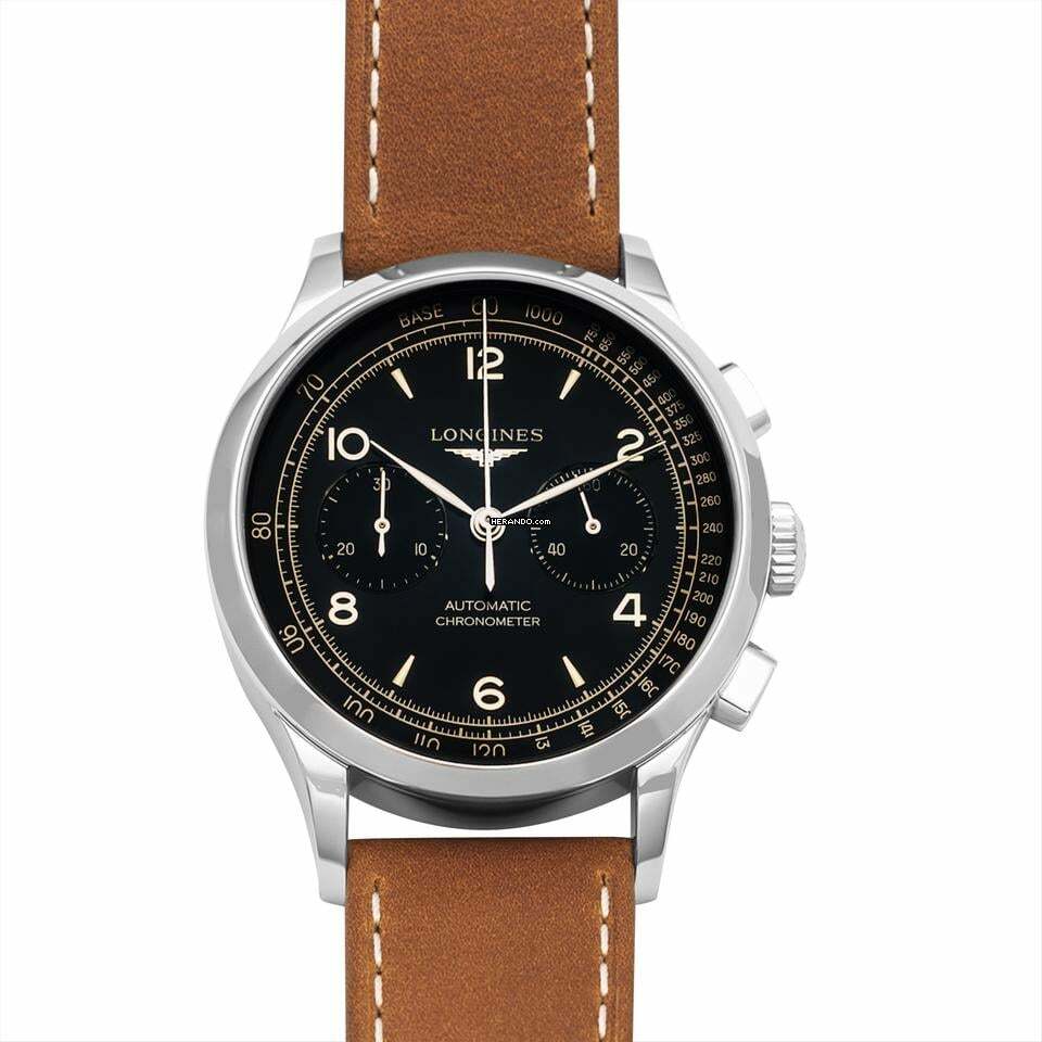 Longines Record L29214562 - Record Automatic Black Dial Stainless Steel Men's Watch </h1>