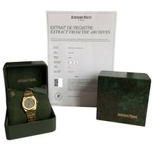 Thumbnail von Audemars Piguet Royal Oak 4100BA midsize 35MM grey purple dial yellow gold 18KT 1978’s </h1>