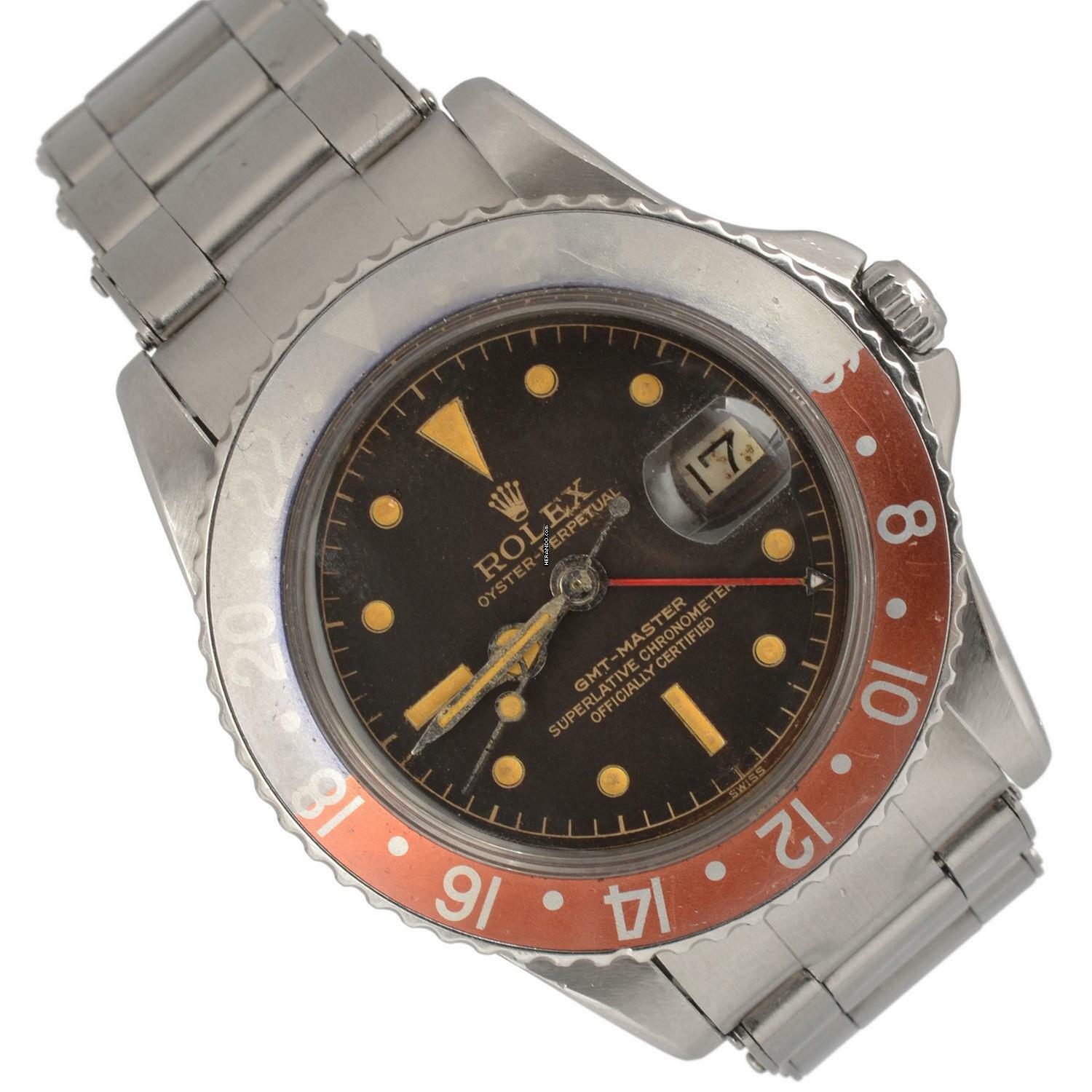  Rolex GMT-Master 1675 Cornino PCG chocolate gilt dial 1960's  