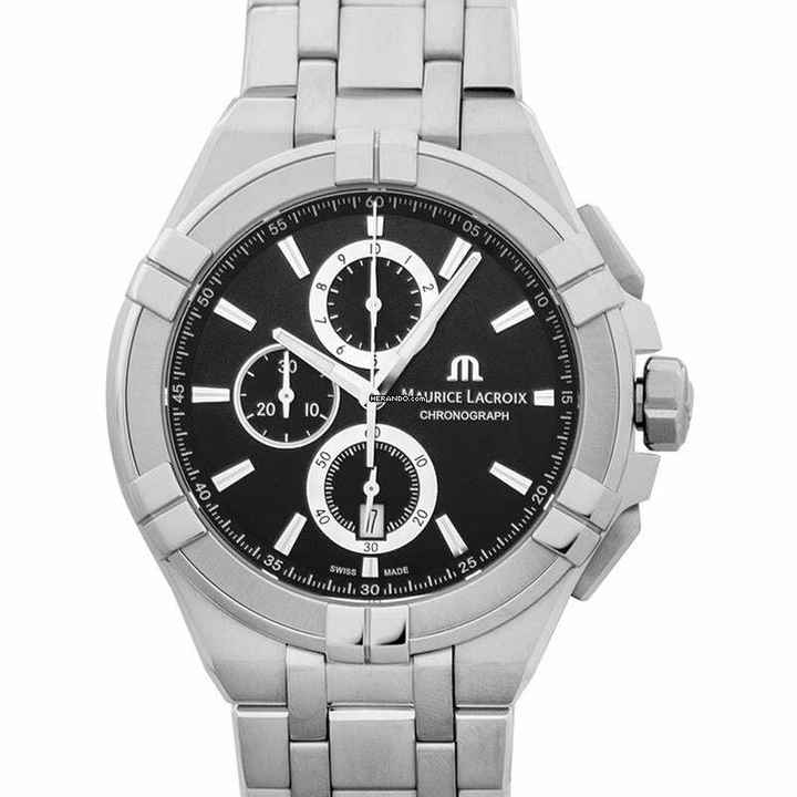  Maurice Lacroix AIKON AI1018-SS002-330-1 - Aikon Quartz Black Sun Brushed Dial Steel Men's Watch </h1> 