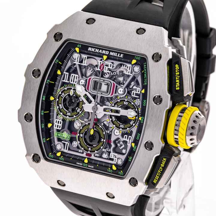  Richard Mille RM 011 11-03 Ti Titanium Yellow Green NEW Unworn Full Set 2020 
