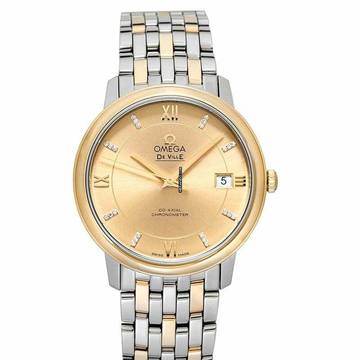  Omega De Ville Prestige 424.20.37.20.58.001 - De Ville Automatic Champagne Dial 18kt Yellow Gold Men's Watch </h1> 