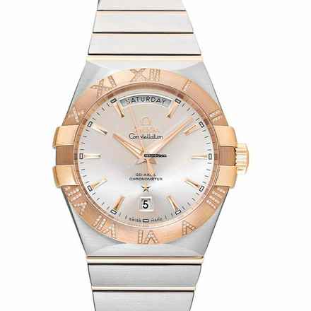  Omega Constellation Day-Date 123.25.38.22.02.001 - Constellation Automatic Silver Dial 18kt Rose Gold Men's Watch </h1> 