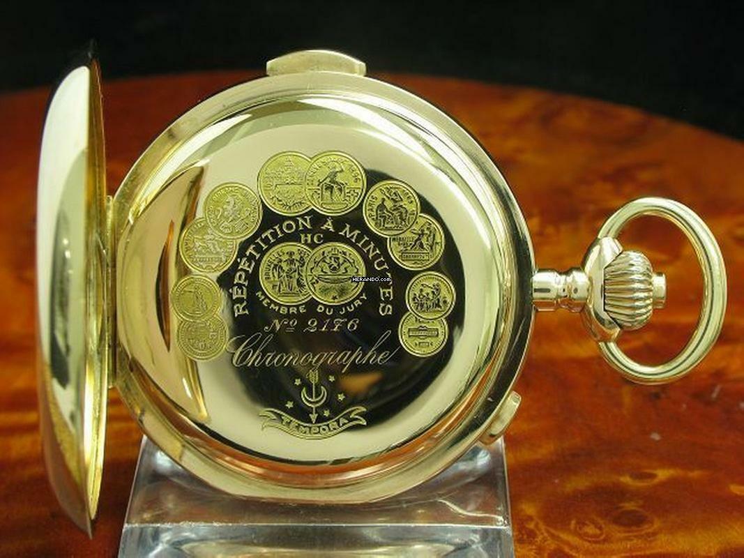 Thumbnail von Tempora 14kt 585 Gold Savonette Taschenuhr Chronograph Minuten Repetition </h1>