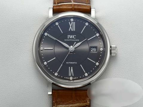  IWC Portofino Automatic 37 Mm Iw4581 Edelstahl Diamanten Automatik Leder Stahl Steel </h1> 