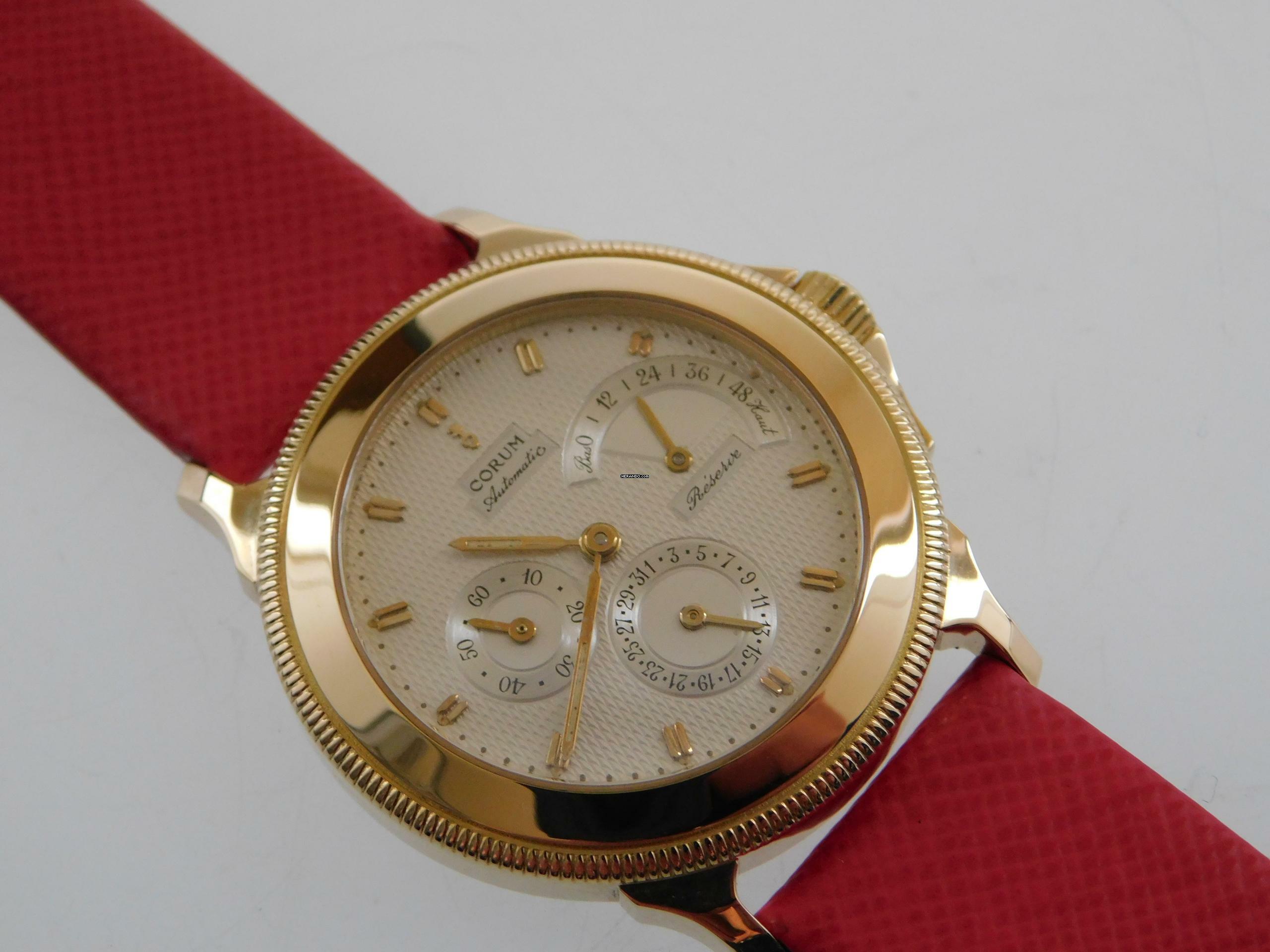  Corum Reserve De Marche 18k Gelb Gold Automatik 35 mm im Top Zustand </h1> 