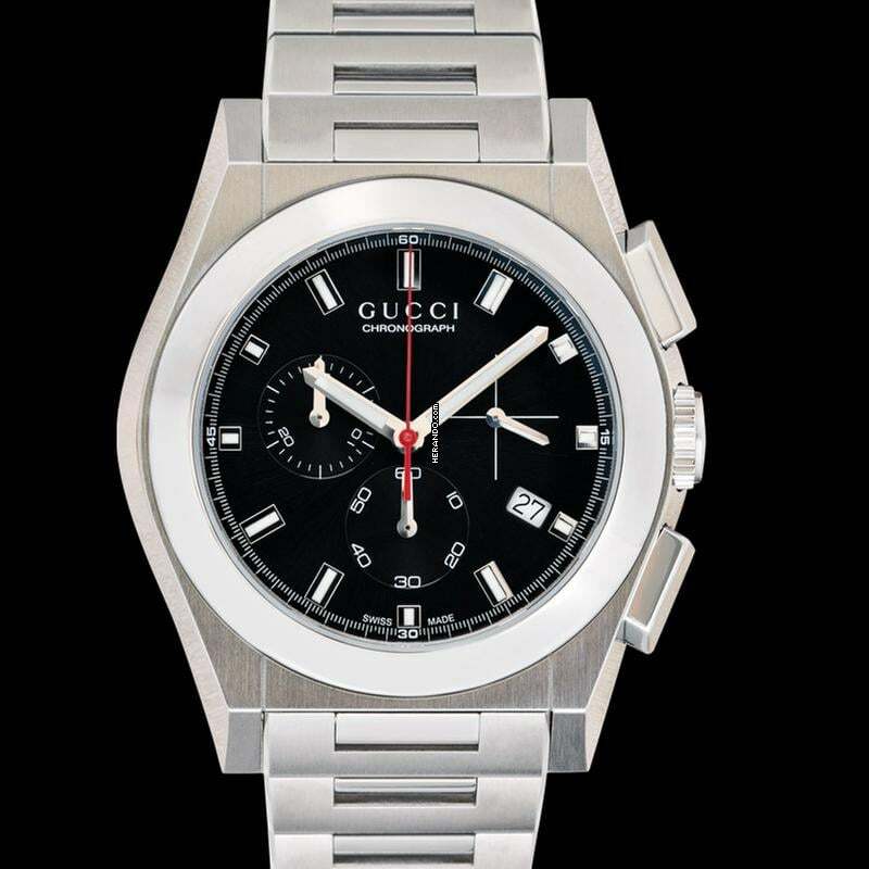 Thumbnail von Gucci Pantheon YA115235 - Pantheon Quartz Black Dial Stainless Steel Men's Watch </h1>