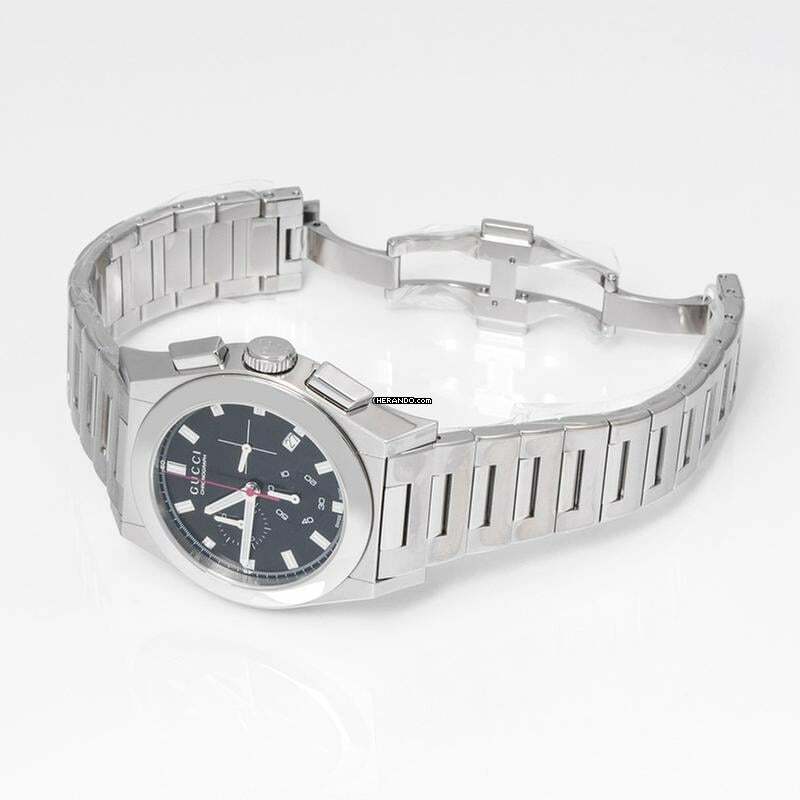 Thumbnail von Gucci Pantheon YA115235 - Pantheon Quartz Black Dial Stainless Steel Men's Watch </h1>