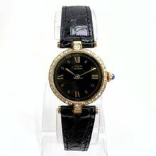 Thumbnail von Cartier VERMEIL 24mm Quartz GP Silver 0.68TCW Diamond Watch </h1>