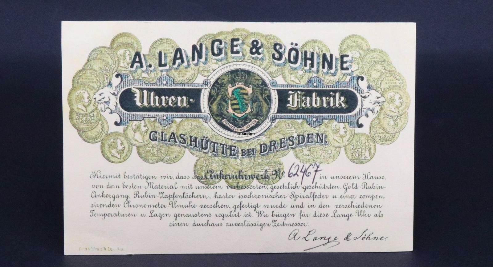 Thumbnail von A. Lange & Söhne Glashütte 1A Taschenuhr 18KT. Inkl. Stammbuchauszug SAMMLERZUSTAND