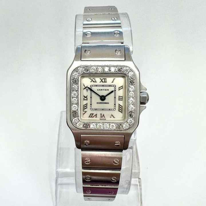  Cartier Santos Galbée 24mm Quartz Steel 0.69TCW Diamond Watch </h1> 