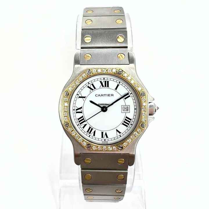  Cartier Santos OCTAGON Automatic 31mm 2 Tone ~0.50TCW DIAMOND Watch  </h1> 