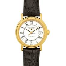 Thumbnail von Longines Présence L43212112 - Présence Automatic White Dial Black Leather Strap Ladies Watch </h1>