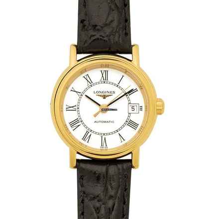  Longines Présence L43212112 - Présence Automatic White Dial Black Leather Strap Ladies Watch </h1> 