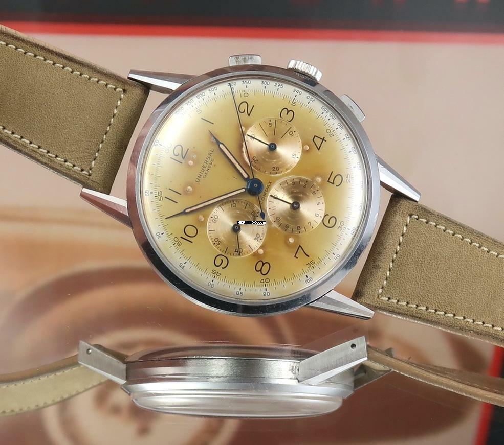 Thumbnail von Universal Genève Compax Oversize 46mm Compax Chronograph with amazing patina mint rare vintage Pilot